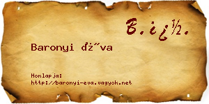Baronyi Éva névjegykártya